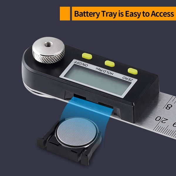 Digitaalinen kulmamittari 0-360° Digitaalinen kaltevuusmittari Ruostumaton teräs Kulmamittaviivain LCD-näytöllä Puutyöstöön Rakentamiseen