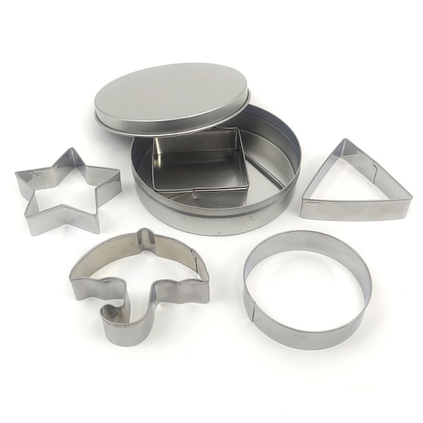 2 kpl Kalmaripeli Cookie Cutter -muotteja, 7 kpl Kalmaripeli -leikkurisarja, pyöreä/sydän/tähti/sateenvarjo Cookie Cutter -muotti