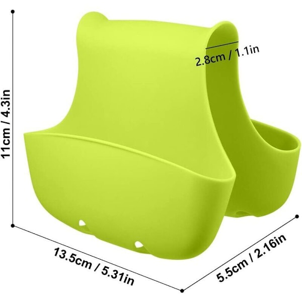Set med 2 plast svamp dörrförvaring organizer badrum kök för dubbel diskho blå och grön, 70g