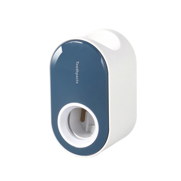 Blå 2-delers automatisk tannkremdispenser, veggmontert håndfri automatisk tannkremdispenser Tannkremholder Adaptiv tråd veggmontert