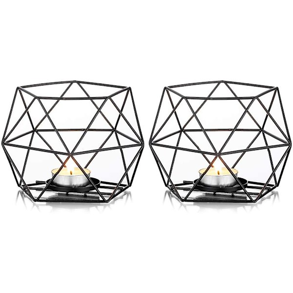 Metal geometrisk tealight lysestage