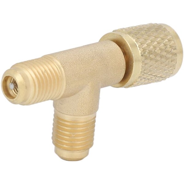 T-stykke T-tilslutningsadapter med 1/4in SAE messingventilkerne robust struktur til R22 R12 R134