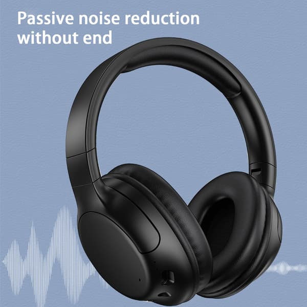 Trådlöst Bluetooth-spelheadset med mikrofon, aktiv brusreducering, all-inclusive öronmuffar och lång batteritid (bläckgrå)