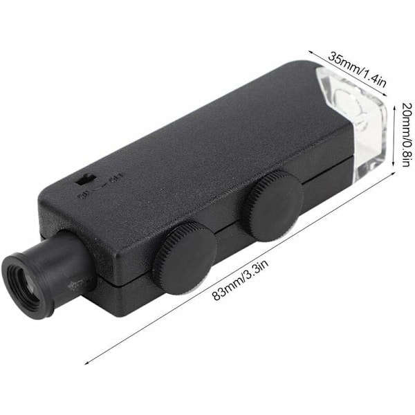 60-100x justerbart LED-lys LED mikroskop lommeformat bærbar forstørrelsesglass for observasjon