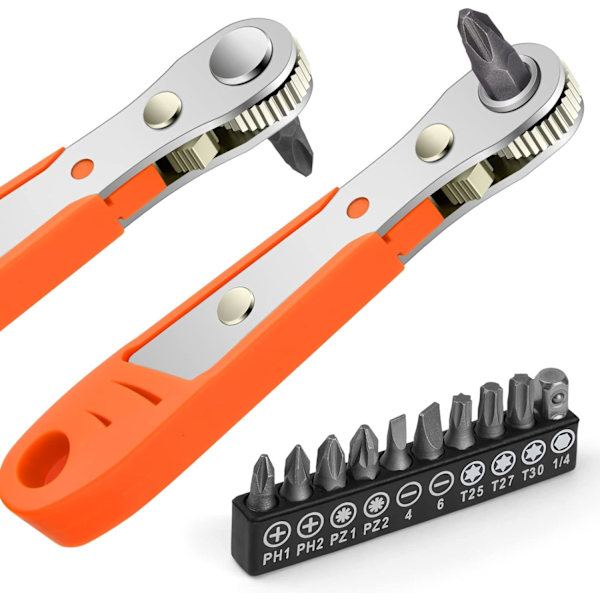 Rätvinklad Phillips magnetisk skruvmejsel för besvärliga utrymmen, 1/4\" PH2 Mini spärrnyckel 1/4\"