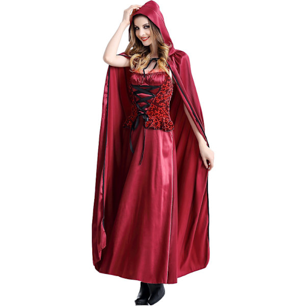 Halloween kostume Lille Rødhætte kostume voksen system fristelse kvindelig rollespil vampyr prinsesse lang nederdel sjal
