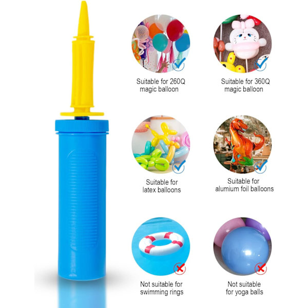 Ballongpumpe, Håndholdt Ballongpumpe, Manuell Ballongpumpe, Oppblåsbar Ballongpumpe, for Bryllupsballonger, Bursdagsdekorasjoner, Bryllupsfest B