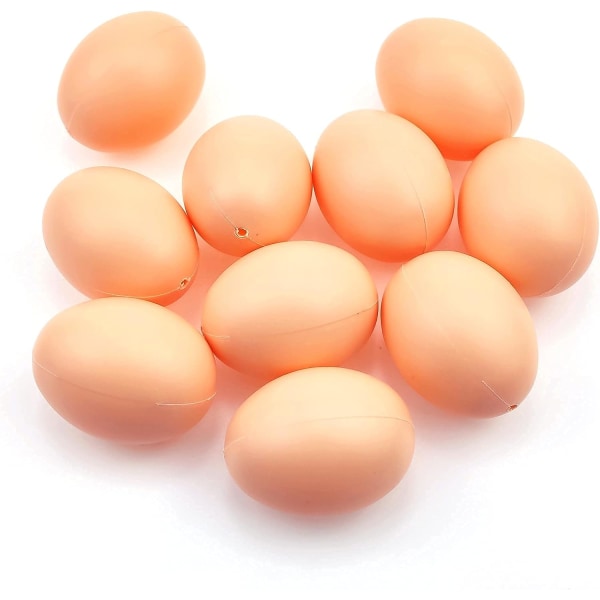 Set med 10 plastfågelägg, konstgjorda hönsägg, ägg för att hjälpa hönor att lägga konstgjorda ägg