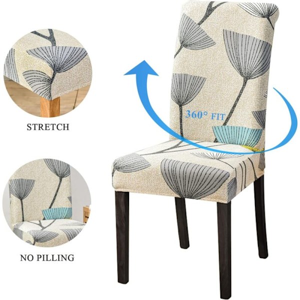 Set med 4 Utdragbara stolsöverdrag Stolsöverdrag Matsal Modern Tvättbart Överdrag Stolsöverdrag För Matsal Restaurang Hotell Bukett, Beige lea