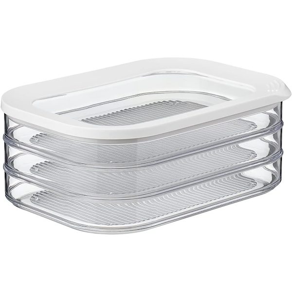 Förvaringslåda köttmodul 550/3 - vit - transparent - stapelbar