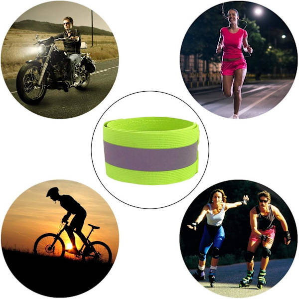 4*3,5 cm Set 4 Reflextejp Säkerhetsarmband - Hög Synlighet Cykel Löpning Barn - Elastisk Repskydd