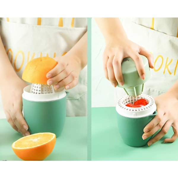 Manuell citruspress i ros med unik citronformad design Två användningslägen för olika frukter