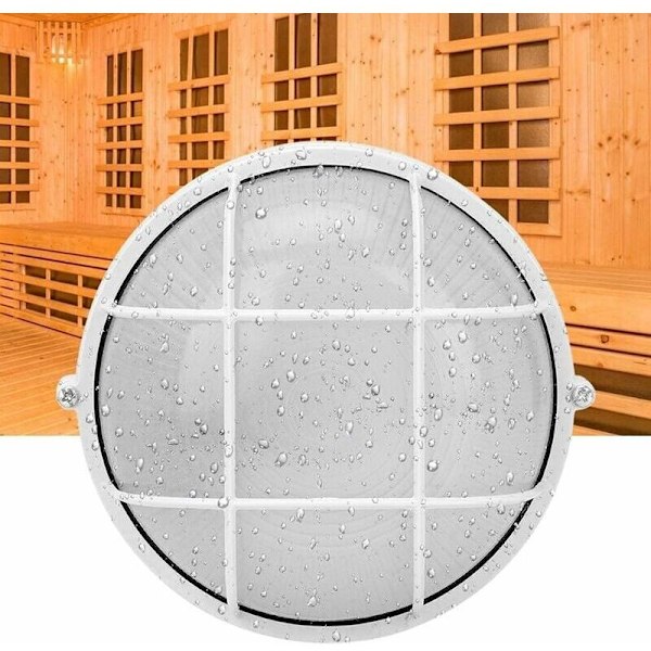 Sauna Lampe - Deflagrant Anti-polstring fugtighed Temperatur Rund Lampe Til E27 Ledning Sauna, 17.58.2cm