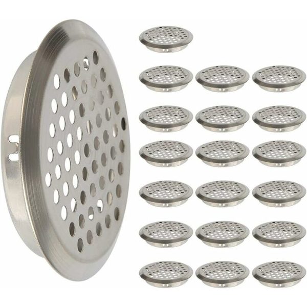 20 st 53 mm rostfritt stål ventilationsgaller runt nät andas deodorant för skåp skåp avgasluft avgasgaller ventilation för kök