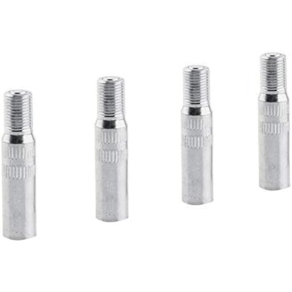 4 stk ventilhetteadapter dekkforlengelse ventilstammeforlengelse ventilhette bil motorsykkel lastebil campingvogn i krombelegg