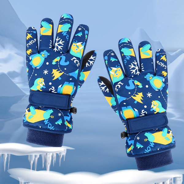 Børns skihandsker drenge varme handsker tegneserie bomuldshandsker polstret varm leg sne kvindelig vinter