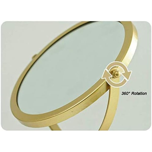 Bordsspegel roterande metallspegel - Justerbar stående spegel - 19 cm guld
