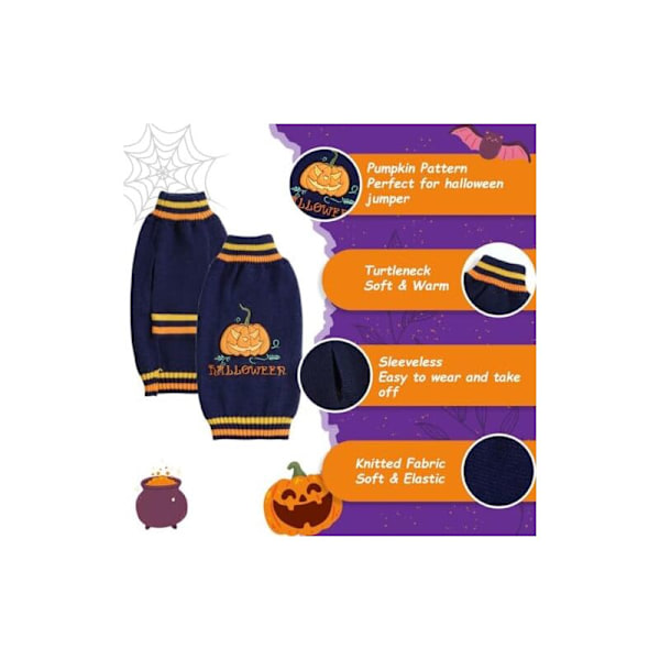 23x23x16cm Blå Halloween Hundegenser Halloween Pull Halloween Hund Katt Pull Halloween Hund Gresskar Hund Halloween Hund Trikot Hund Chat Pull