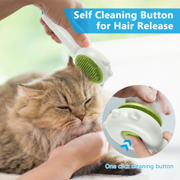 Kattebørste Hundebørste, Pet Hair Cleaning Brush Grooming Kam, Egnet for Kort/Lang Hårede Katter Valper og Kattunger Massasje for å Fjerne Løs Undercoa