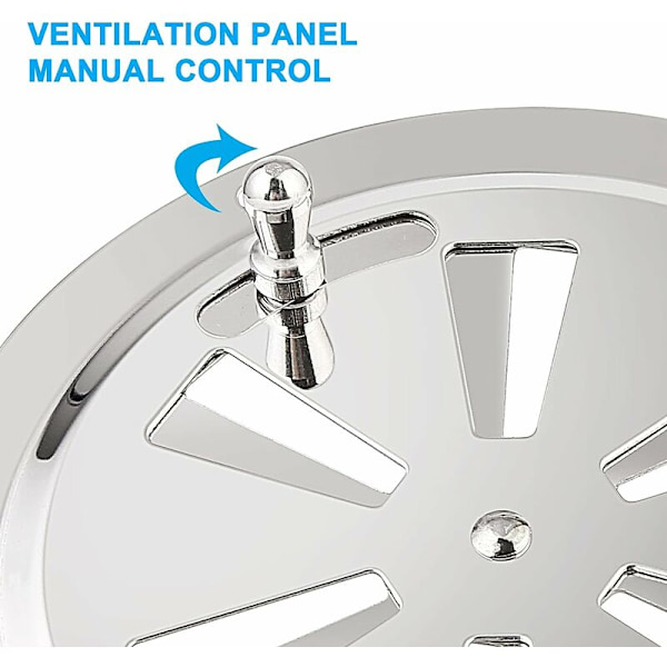 Rund ventilationsgitter, 125mm ventilationsgitter rustfrit stål rør myggenet udstødningsgitter indgående luft udstødningsluft ventilation justerbar