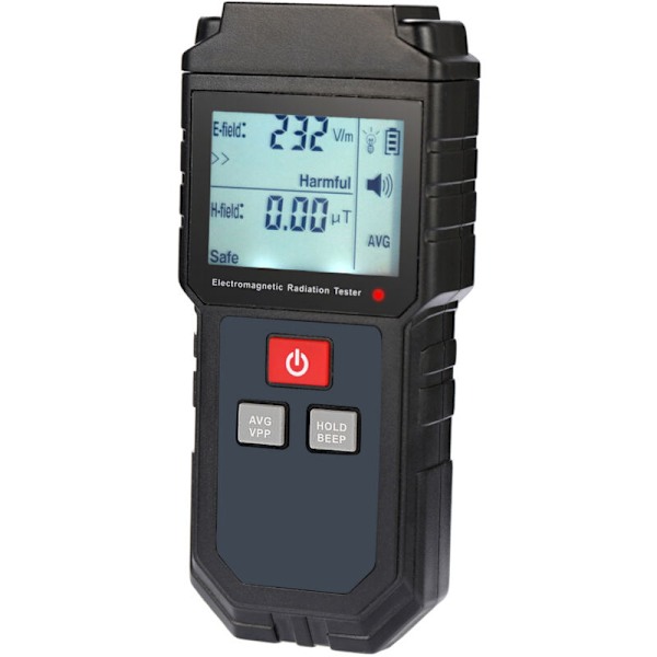 Elektromagnetisk strålingstester LCD Digital Bærbar Elektrisk feltdetektor Magnetisk feltdosimeter med lyd- og lysalarm