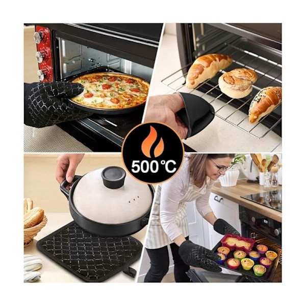 4 set isolerande handskar för ugnshandskar för grill 17 30cm