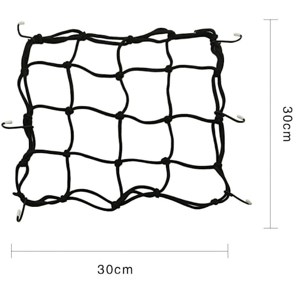 Bagasjenett 2 stk Elastisk Edderkopp med 6 Kroker for Motorsykkel Scooter Sykkel MTB Utvidbar 28 x 28cm Svart