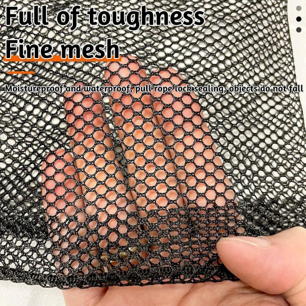 10 delar mesh med dragsko Black Mesh förvaringsväska Sport
