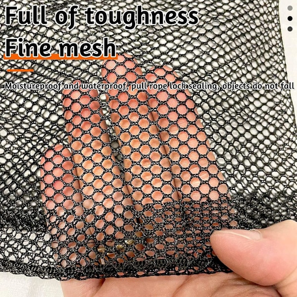 10 stk Mesh Bag med snøring Svart Mesh Oppbevaringspose Sportsbager Vaskepose Snøring Bag for Reise, Gym og Camping