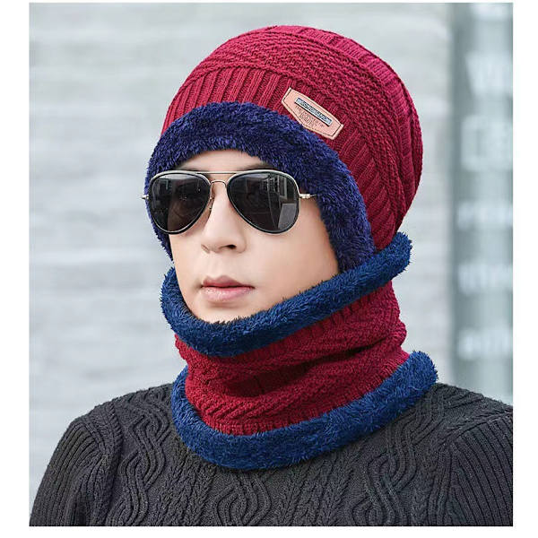Hatt herrars vinter varm stickad plus sammet pullover ullmössa tjock fiskehatt öron skydd ungdom vinter bomullsmössa dam