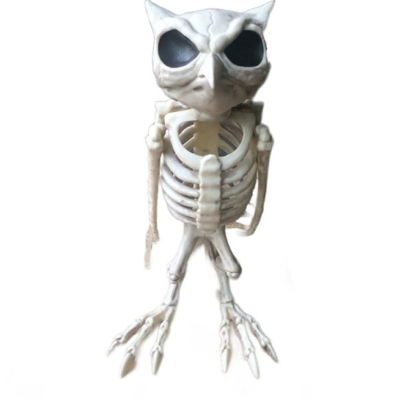 Skeleton Owl Skräck Animal Dress Up Rekvisita Tricky Toy Haunted House Bones Halloween Skelett (1 st)