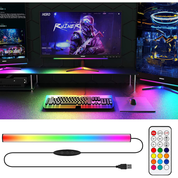 Touch RGB-skärm under-display ljusremsa Spel RGB LED-ljusremsa med smart APP Bluetooth fjärrkontroll hastighetsjusterbar färg USB-driven ligh