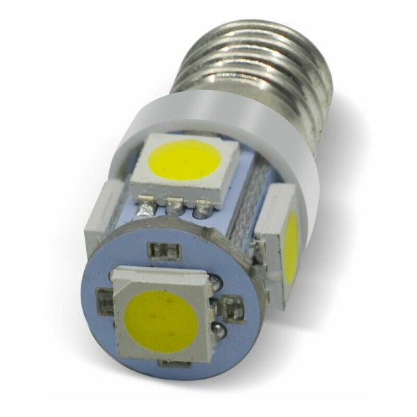 LED-lamput E10 9 V Valkoinen kylmä 5smd 0,5 W (kylmä valkoinen, 9 V) 10 kpl