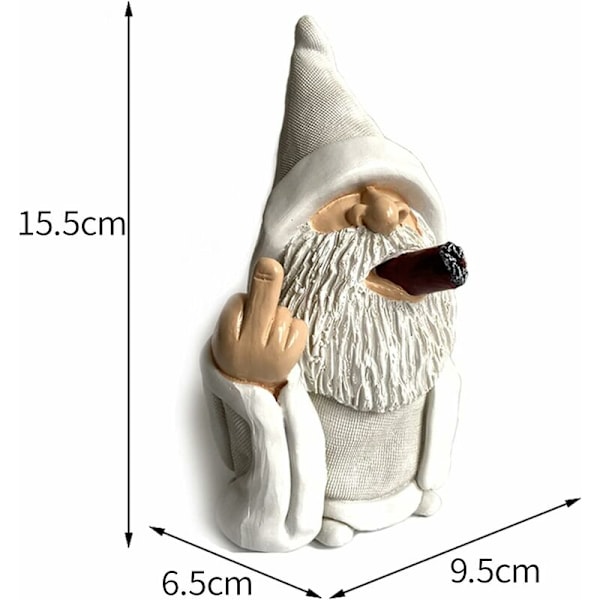Puutarhatonttu säänkestävästä hartsista - 15 cm - Sisä- tai ulkokoristelu - Savu