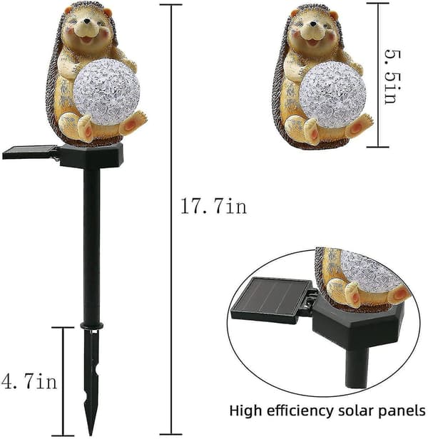 Solcelledrevet havedekoration, pindsvin