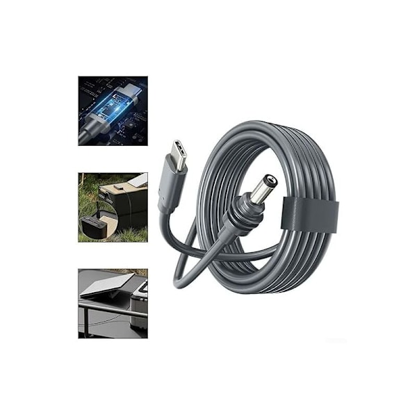 Starlink Mini till USB-C Direkt Strömkabel (2m), DC Hane till Typ-C Hane, Vattentät, Stöder Mobil Power PD Protokoll
