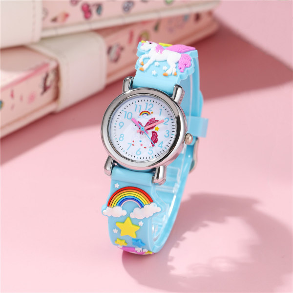 Kids Watch(Blue Unicorn),Waterproof Children's Wristwatch Quartz Movement,3D Cartoon Design,Digital Kids Watch for 3 Years Old to 11 Years Old Girl