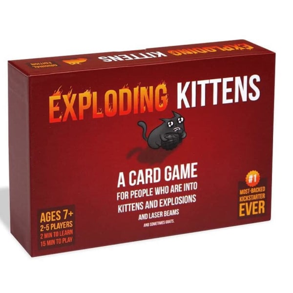 Exploding Kittens Hyggeligt spil til familieaften Sjovt kortspil for alderen 7 og opefter 56 kort
