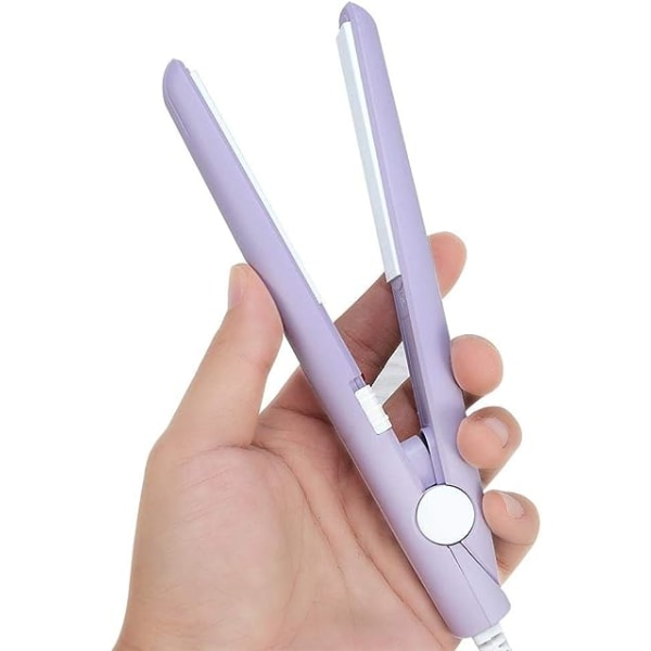 Mini Suoristus, Mini Keraaminen Suoristusaine Travel Size Suoristustyökalut suorista hiuksista (violetti)