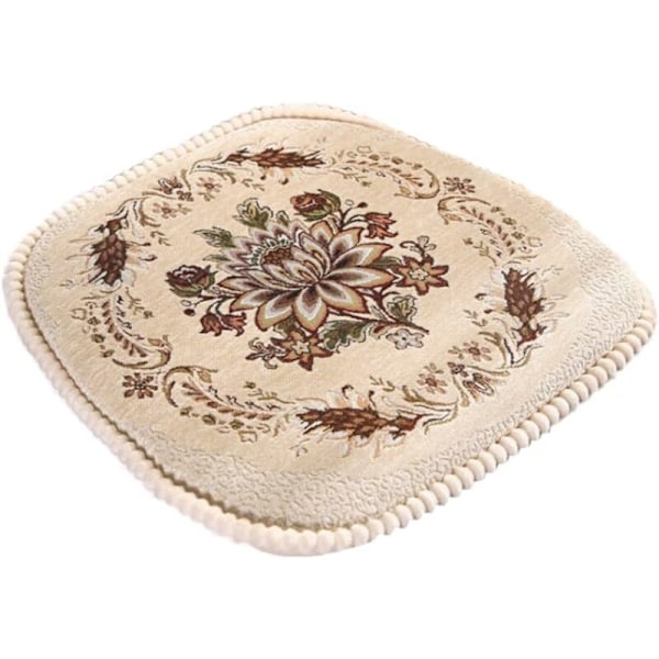 Stolskuddar, Europeiska blommiga broderade stolsdynor med fäste, Tvättbara matrumsstolskuddar för matsal, vardagsrum, kök