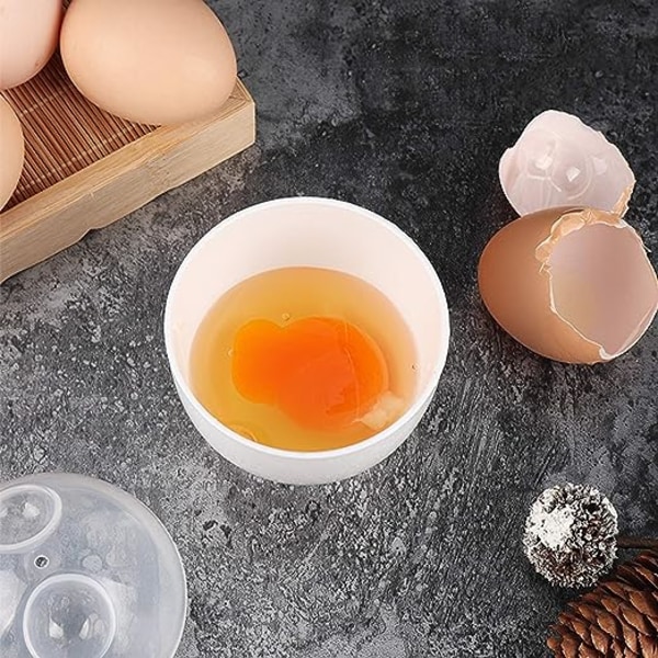 6 st äggpocherare Lätt äggkokare Plast äggpocherare Kokt mikrovågsugn Ägg Mikrovågsugn Panna Non-stick Återanvändbar med lock för att laga perfekta pocherade ägg
