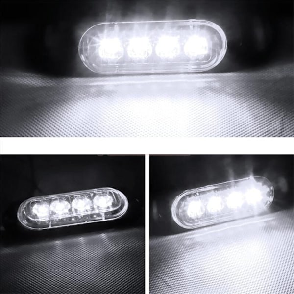 10X LED Sidemarkeringslys 12/24V LED Positionslys Trailer Sidelygte Advarselslys til Lastbil RV Campingvogn (Hvid)
