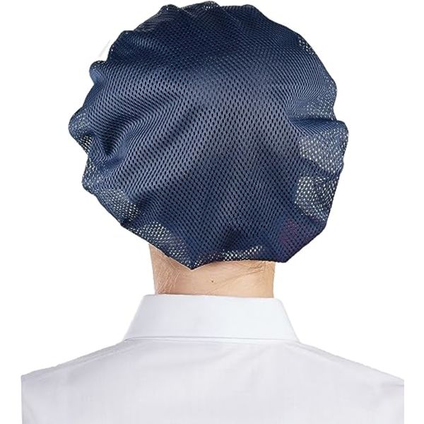 Tummansininen - 3 kappaleen unisex-kokin hatut, joustavat keittiökokin hatut, elintarvikepalvelun hiusverkko