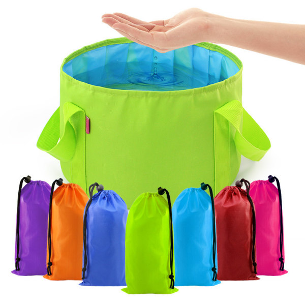 Sammenleggbar vannbøtte, sammenleggbar vannpose for vask, camping