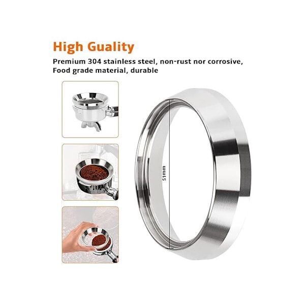 51mm kaffepulverringe - doseringsring - magnetisk kaffedoseringsring, velegnet til kaffemaskiner og udgør et essentielt værktøj til manuel infusion