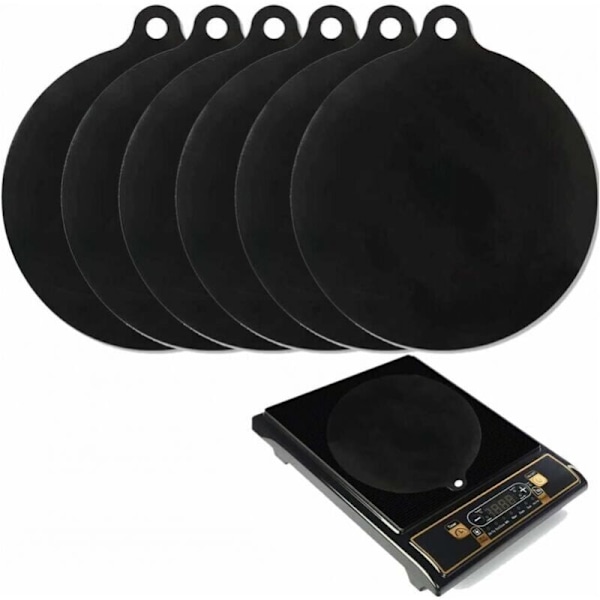 6-delars skyddsplatta med elektrisk induktion, halkfri silikonmatta, bakplåtsskydd mot repor, isolerad matta, 22 cm