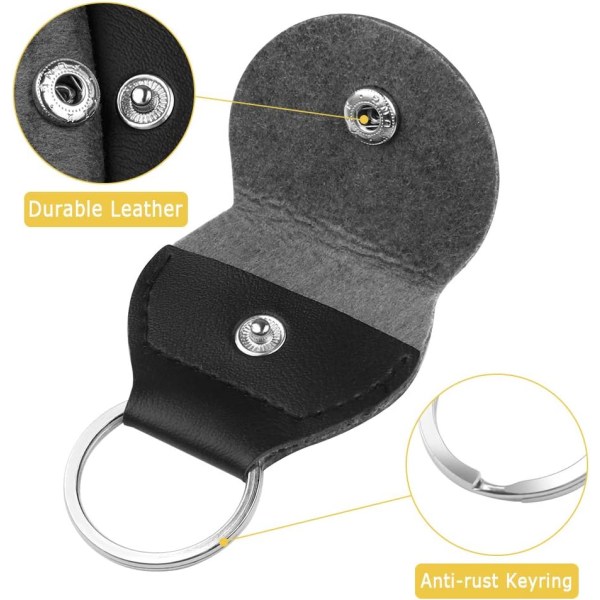 Guitar Plectrum, 2 Læder Plectrum Lommer, PU Læder Plectrum Holder Plectrum Taske