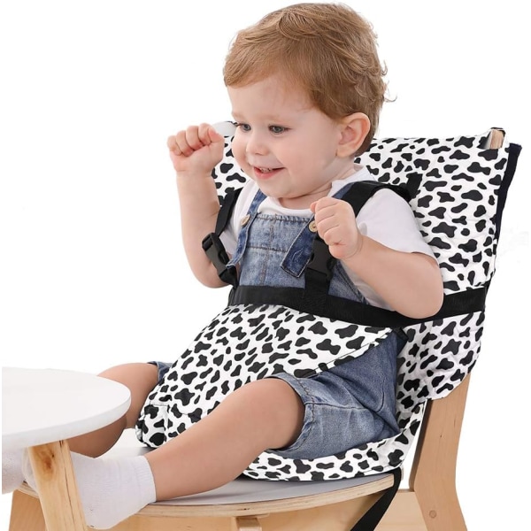 Bærbart reisehøystolsete, justerbart, sikkert og vaskbart sete - for småbarn - praktisk stoff, passer i vesken - hvit