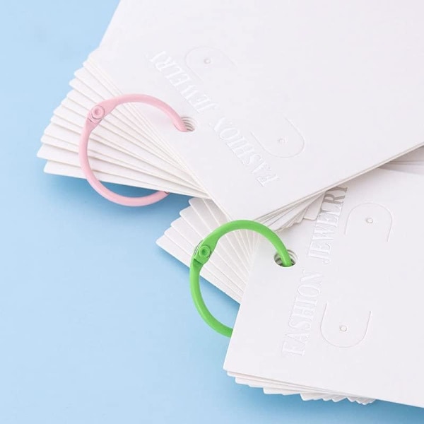 Bokringer, fargerike bokringer, metallbokringer, binderinger, bindende metallringer, for notatbok Scrapbooking Bokbinder Nøkkelring, 20 stk