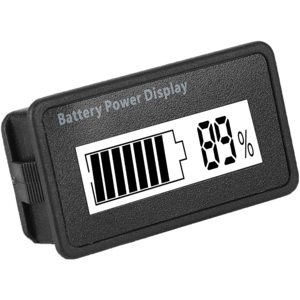 Digital batteritestare, 12-48V LCD universell batterikapacitetsmätare digital batterindikator vattentät ström batterivoltm